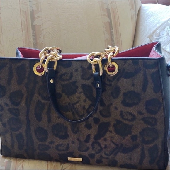 Aldo Leopard Print Chunky Chain Strap Tote - Picture 2 of 9